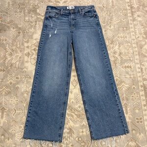 Fashion Nova Distressed Blue Flare Jeans